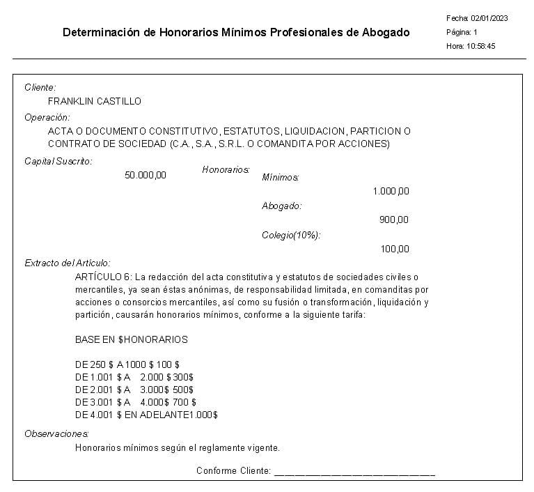 Presupuesto de un cálculo - sistematemis.com