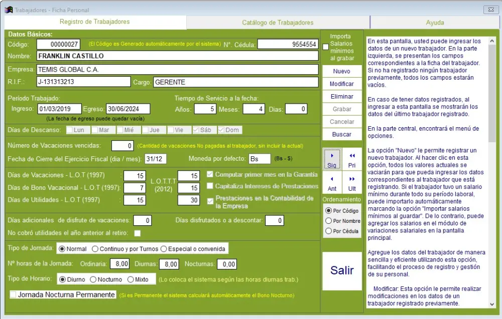 pantalla de la ficha del trabajador completa