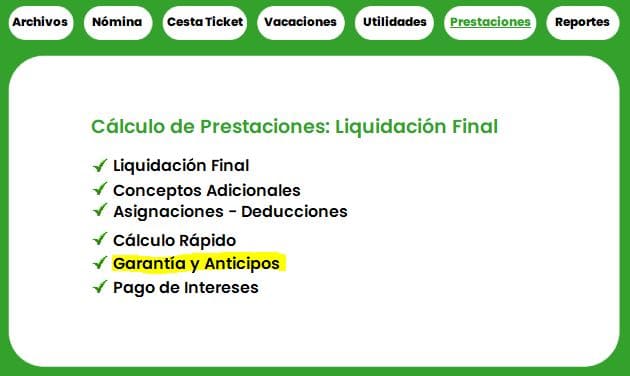 Sección Prestaciones Sociales - SistemaTemis.com